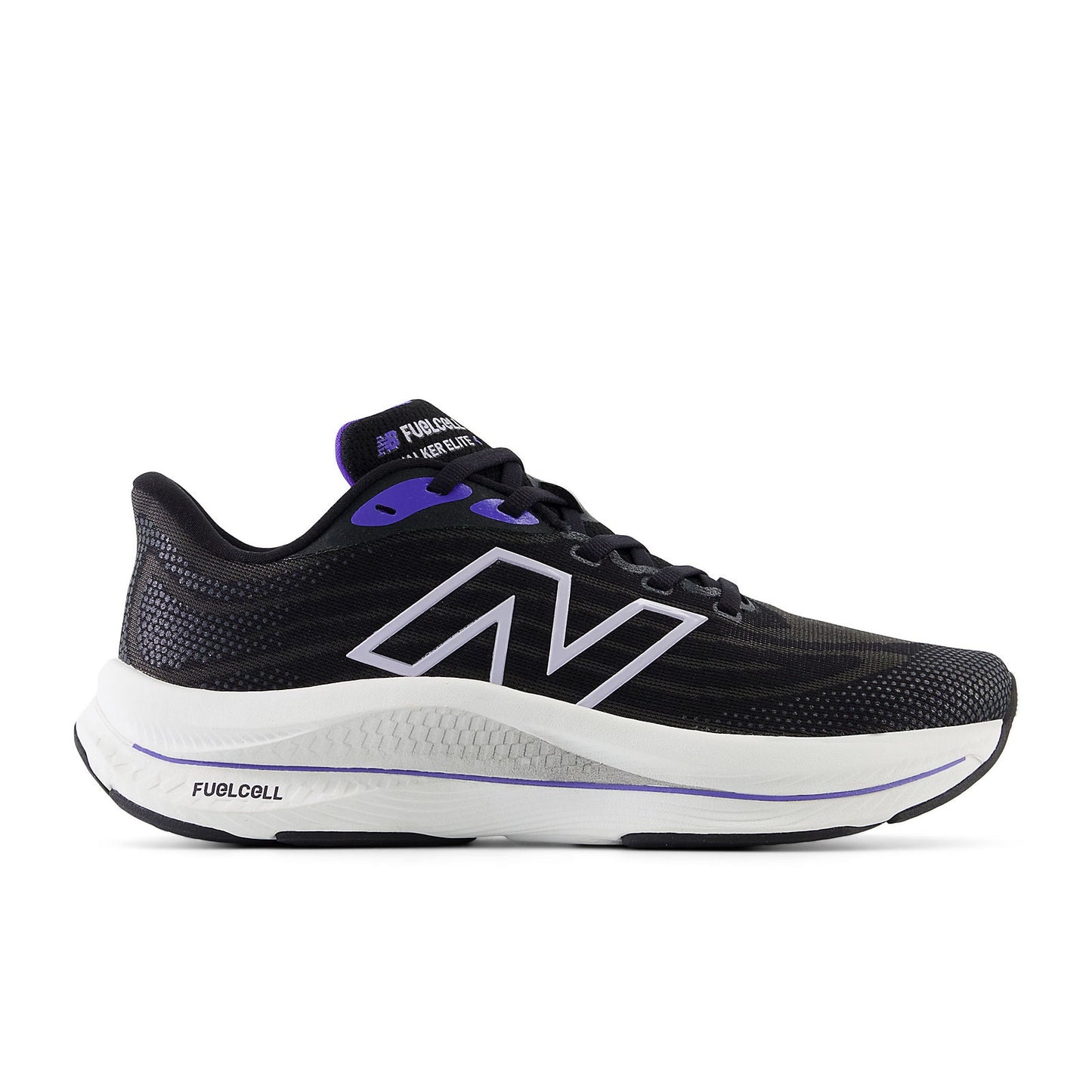 Women's New Balance FuelCell Walker Elite, Black/Electric Indigo/Grey Violet, 8.5 B Medium
