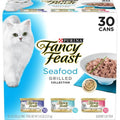 (30 Pack) Fancy Feast Gravy Wet Cat Food Variety Pack, Seafood Grilled Collection, 3 oz. Cans