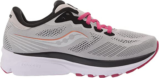 Women's Saucony Ride 14, Fog/Cherry, 8 B Medium