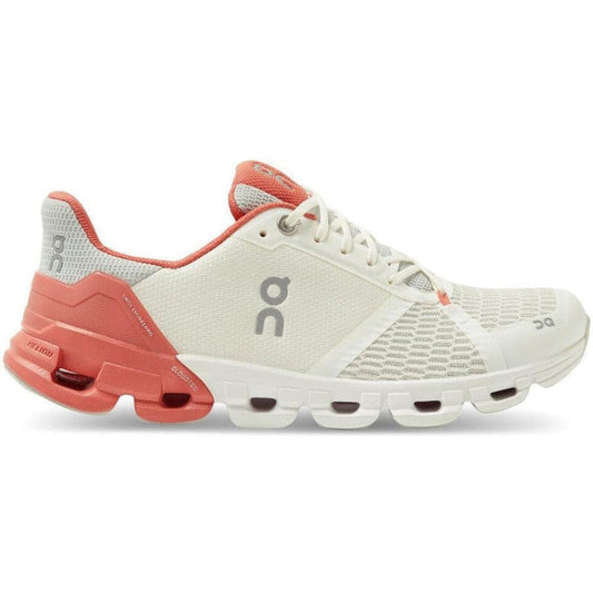 Women's On Cloudflyer, White/Coral, 6.5 B Medium