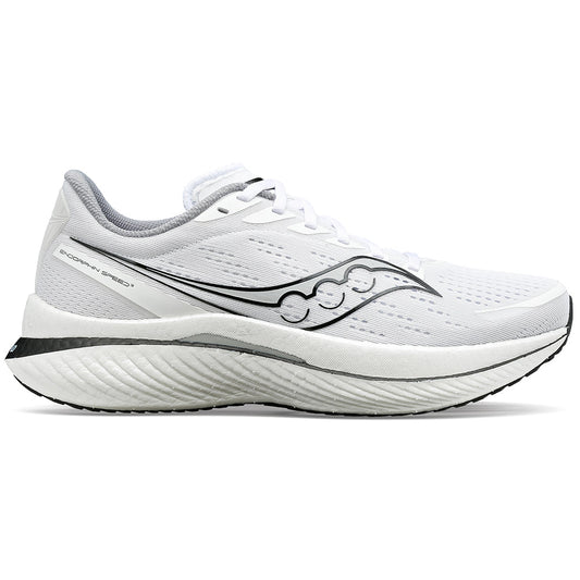 Women's Saucony Endorphin Speed 3, White/Black, 6 B Medium