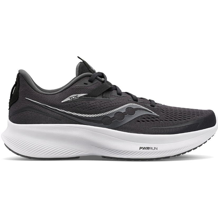 Women's Saucony Ride 15, Black/White, 8 B Medium
